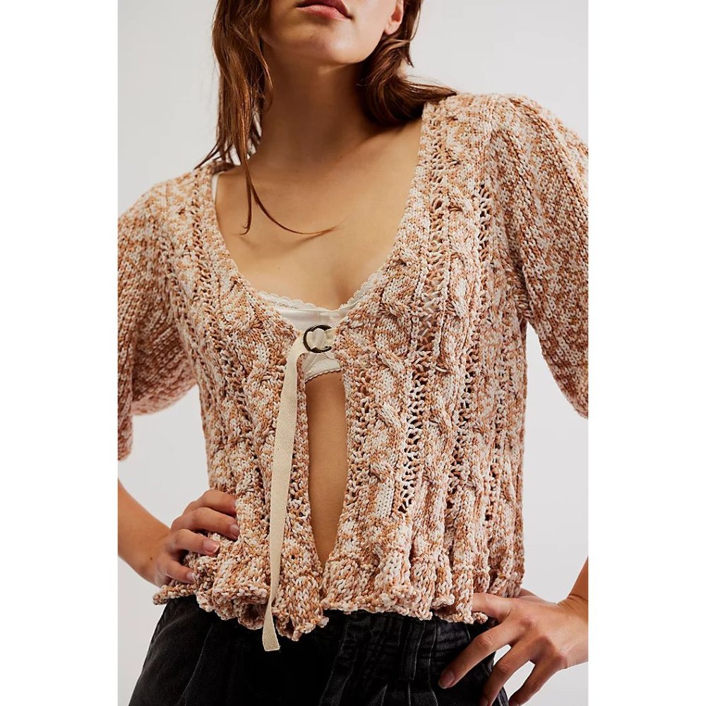 🎉LAST CHANCE🎉 FREE PEOPLE Yesterday Cardi / Toast - Picture 3 of 9